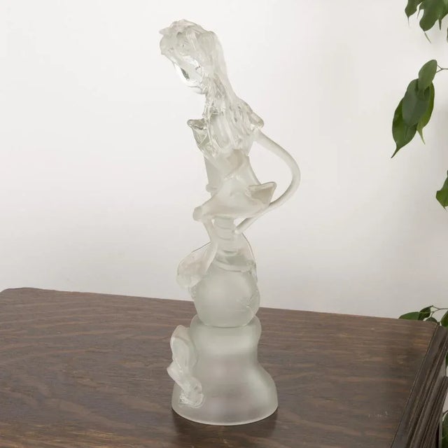 Signed Madonna Figure in Art Glass by Ion Tamaian, in Very Good conditions. Designed 1980 to 1989 This piece has an...