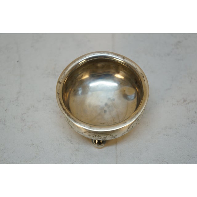 Antique 1874 Russian Silver Salt Cellar & S Kirk & Son Sterling Spoon 2.5" For Sale - Image 6 of 15