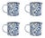 Crow Canyon Home Splatterware Mugs 12 oz. in Navy & Cream Marble - Set of 4 For Sale
