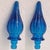 Vintage Mid-Century Modern Italian Art Glass Decanters, Cobalt Blue Ribbed & Emerald Green Empoli Style - a Pair For Sale - Image 10 of 12