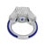 Lugano Gia 14.10 Carat Ceylon No Heat Sapphire Diamond Enamel 18k Gold Ring, Size 6.25 For Sale In Los Angeles - Image 6 of 8