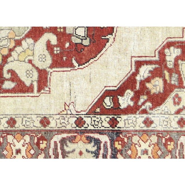 1960s Turkish Oushak Rug. Handwoven with wool on wool foundation in the Oushak region of Western Turkey. The Anatolian...