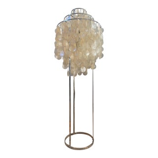 Verner Panton Floor Lamp Sea Shells and Chrome for Verpan – Signed With Tag For Sale