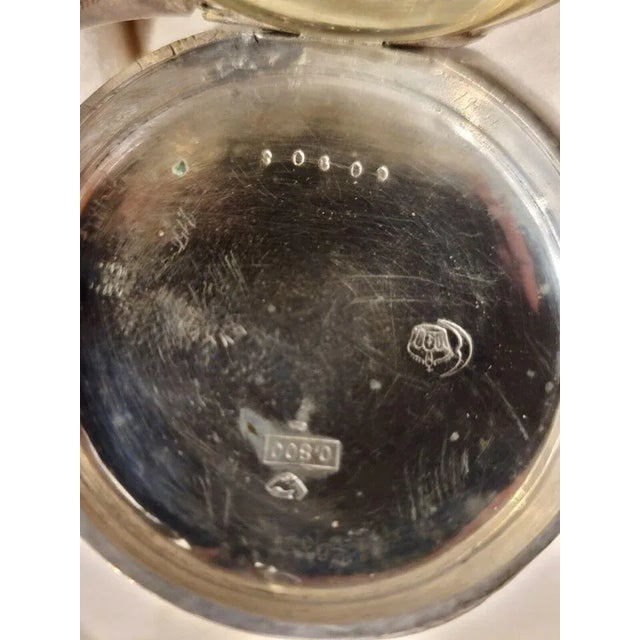 d.r. Antiques Oversized Silver Military Wrist Watch For Sale - Image 9 of 11