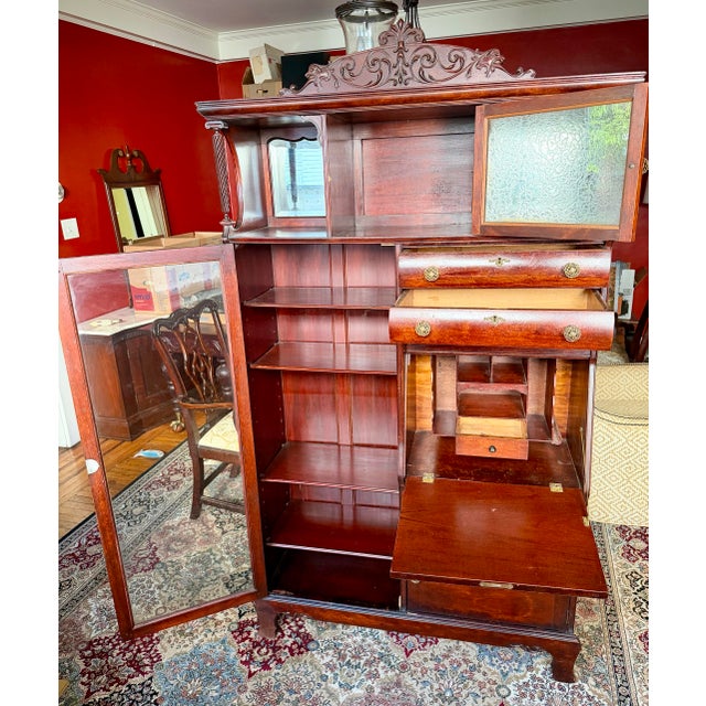 American Late Victorian Secretary/Display-Case Combination Circa 1895-1910 For Sale - Image 6 of 9