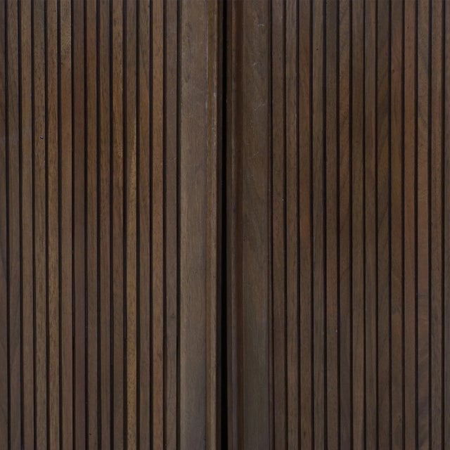 Wood Tambour Midcentury Cabinet For Sale - Image 7 of 8