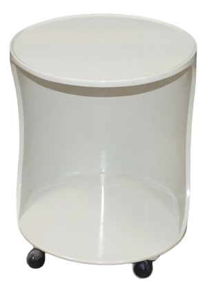 Small Space Age Side Table in White Plastic, 1970s