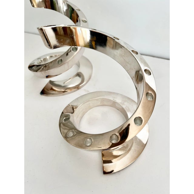 Late 20th Century Dansk Spiral Candle Holders - a Pair For Sale - Image 5 of 11