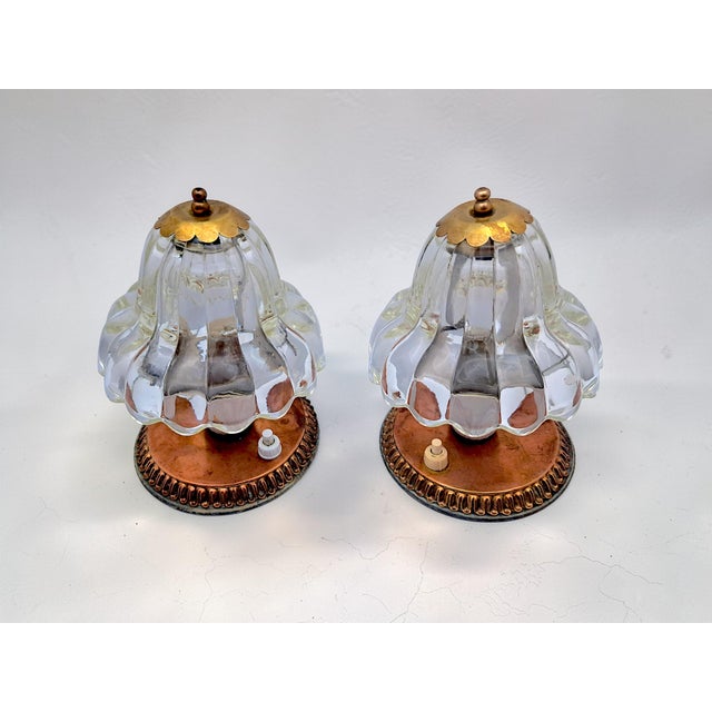 Murano Glass Lamps attributed to Barovier, 1950s, Set of 2 For Sale - Image 4 of 10