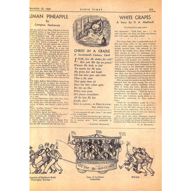 Traditional Rex Whistler “Radio Times Christmas Number” December 1931 For Sale - Image 3 of 10
