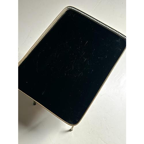 Mid-Century Side Table with Black Glass Tops For Sale - Image 11 of 14