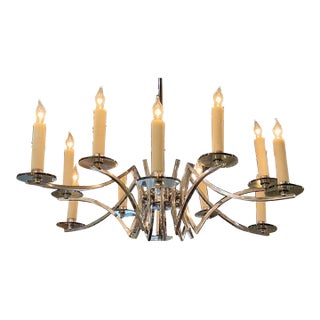 Vintage Italian Chrome Scolari Chandelier For Sale