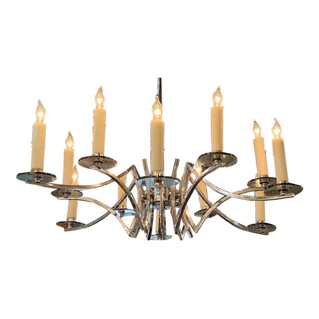 Vintage Italian Chrome Scolari Chandelier For Sale