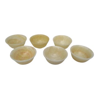 1990s Banded Alabaster Bowls - Set of 6 For Sale