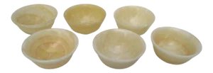 1990s Banded Alabaster Bowls - Set of 6