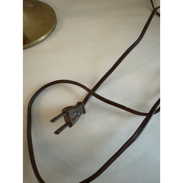 Mid Century Modern Walnut and Brass Table Lamp For Sale - Image 4 of 8