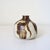 Wabi Sabi Studio Pottery Sculptural Rounded Bud Vase With Strokes of Mottled Brown & Ivory Drip Glaze For Sale - Image 15 of 16