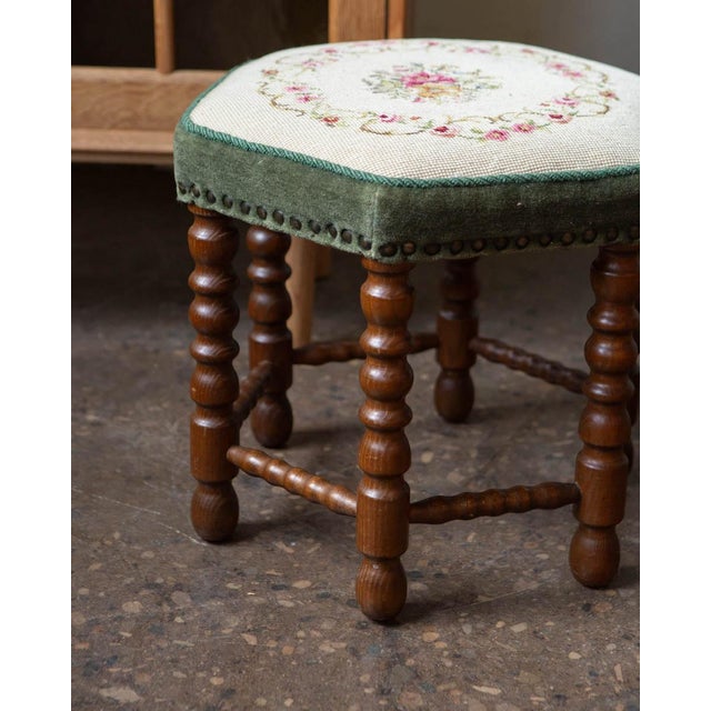 Mid-Century Modern Scandinavian Beech Bobbin Stool — 1950s For Sale - Image 3 of 5