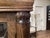 Arts & Craft Antique Oak Bookcase Double Doors Lead-Glass Tulips Claw Feet on Rollers For Sale - Image 10 of 12