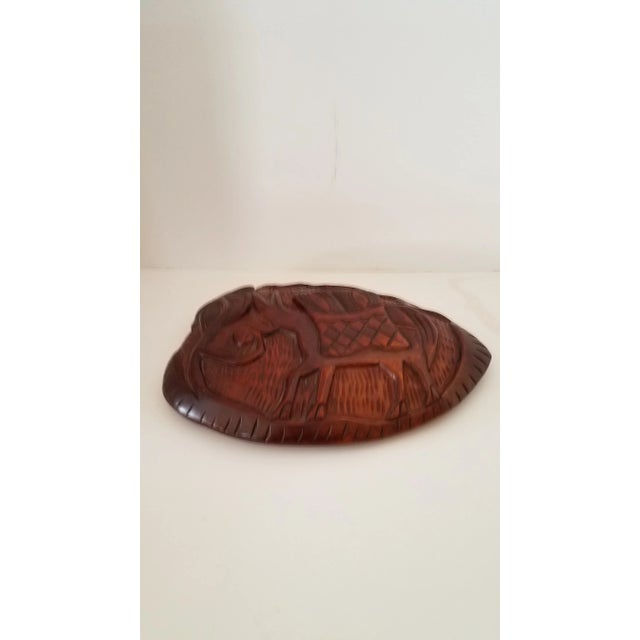 Figurative 1980s Vintage Rosewood Hand Carved Turtle Box W/ Lid For Sale - Image 3 of 7