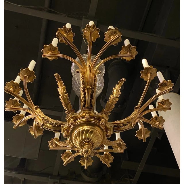 39” across 28” tall 30” chain Dramatically illuminate your grand foyer or dining room with this magnificent vintage...