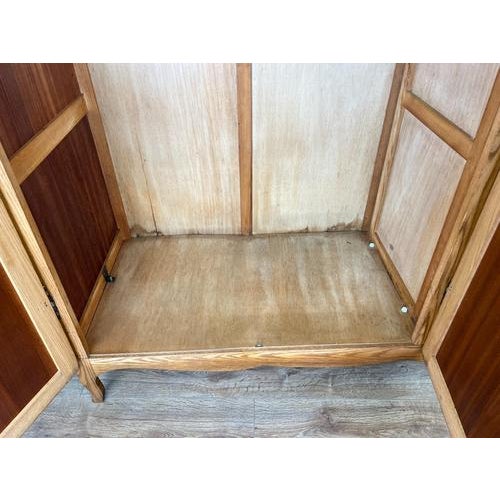 Wood Vintage French Louis XVI Style Wardrobe in Oak For Sale - Image 7 of 8