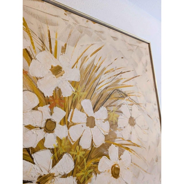 Stunning large mid century modern still life original artwork by Lee Reynolds. Features heavily textured painting with...