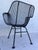 Russell Woodard 1950s Set of 2 Russell Woodard "Sculptura" Black Iron Mesh Dining Armchairs, Attributed For Sale - Image 4 of 7