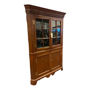 19th Century Antique 12 Panel Corner Cupboard