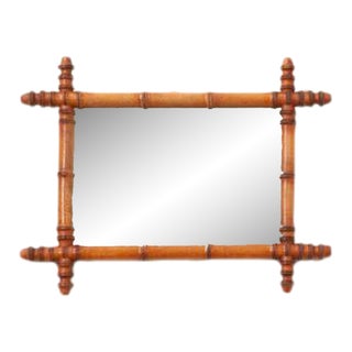 Early 20th Century Faux Bamboo Frame Mirror For Sale