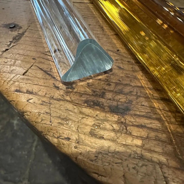 Amber 1960s White and Amber Trilobi Murano Glass Spiral Cascade Chandelier For Sale - Image 8 of 8