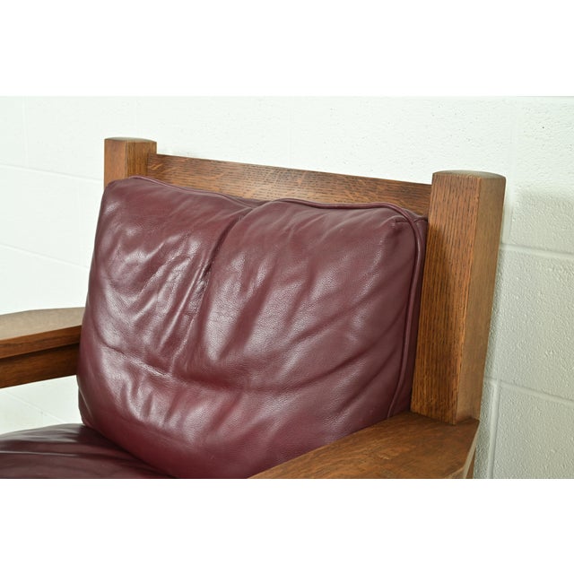 Brown Stickley Mission Oak Arts & Crafts Eastwood Lounge Chair With Ottoman For Sale - Image 8 of 16