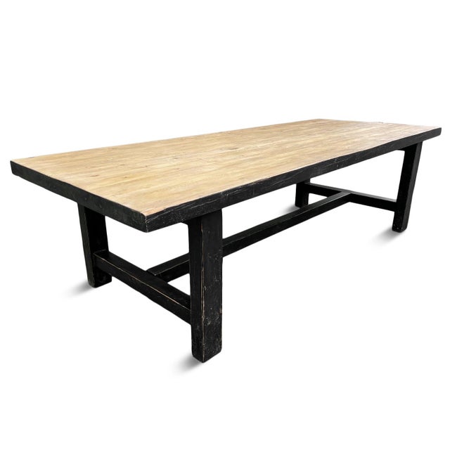 Vintage Salvaged Black Leg Dining Table For Sale - Image 4 of 10