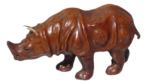 Vintage Leather Rhinoceros, India, 1950s