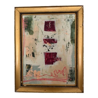 Original Abstract Painting in Antique Gilt Frame by Shannon Weir For Sale