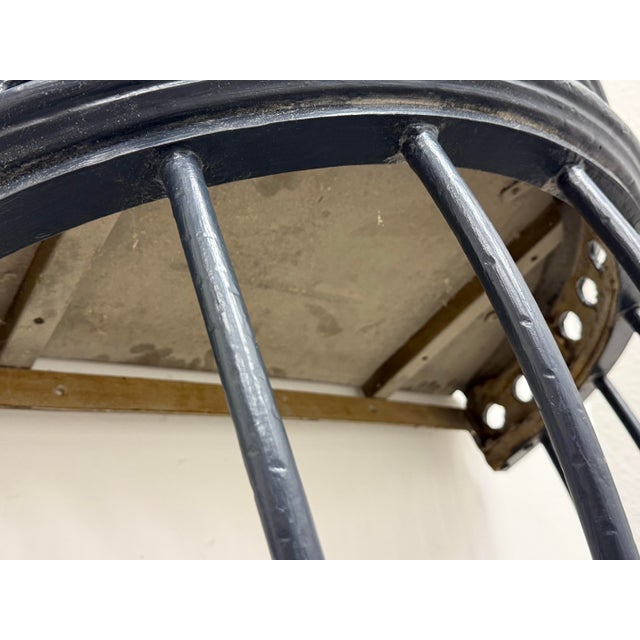 Restoration Hardware Hayrack Cast Iron Demilune Console Table For Sale - Image 11 of 12