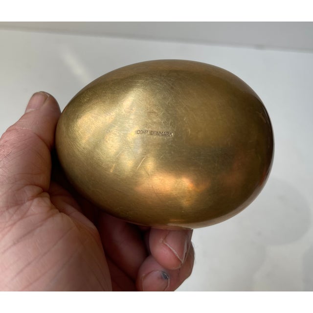 Danish Modern Egg-Shaped Money Bank in Brass by Hans Bunde for Carl Cohr, 1960s For Sale - Image 4 of 9