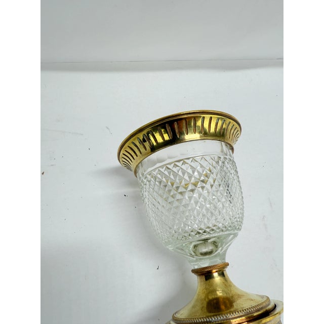Gold French Empire Ormolu-Mounted Cut-Crystal Baccarat Style Vase, 19th Century For Sale - Image 8 of 12