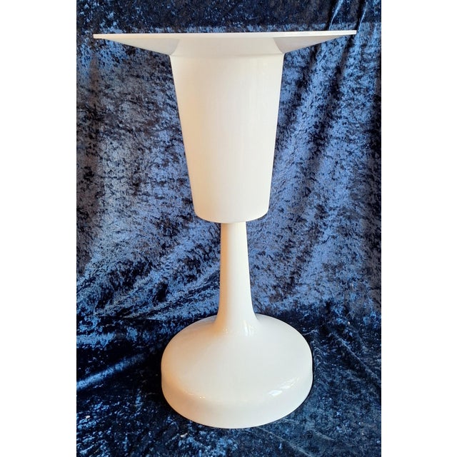 Vintage Table Lamp with White Glazed Porcelain Base, 1970s, in Very Good conditions. Designed 1970 to 1979 This piece has...