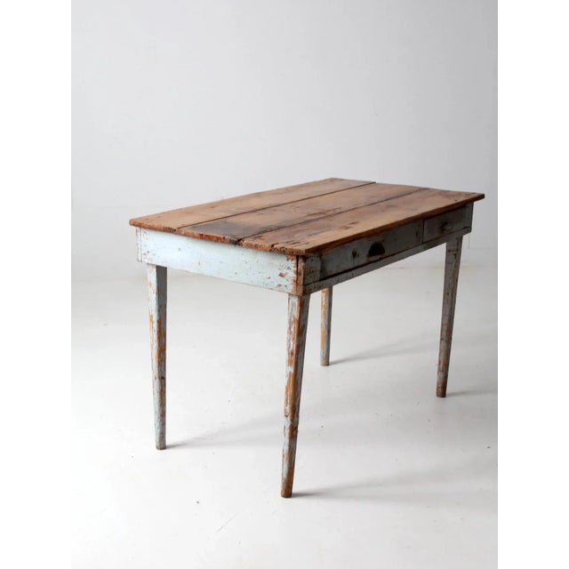 Brown Antique Primitive Side Table For Sale - Image 8 of 13