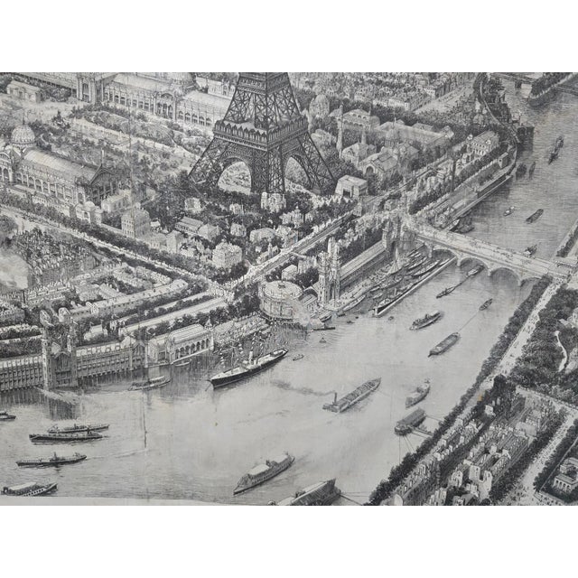 Panoramic View of the 1889 Paris Exposition Universelle with the Eiffel Tower, 1889, Engraving For Sale - Image 12 of 13
