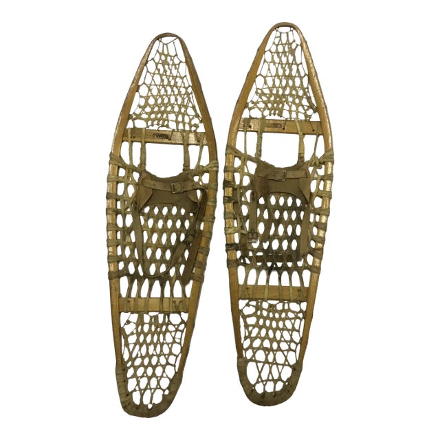 Snow Shoes 1960s Cabin Décor Bear Paws D- a Pair For Sale