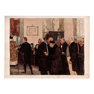 Lucien Simon, Les Marguillers, 1897, Lithograph on Paper For Sale