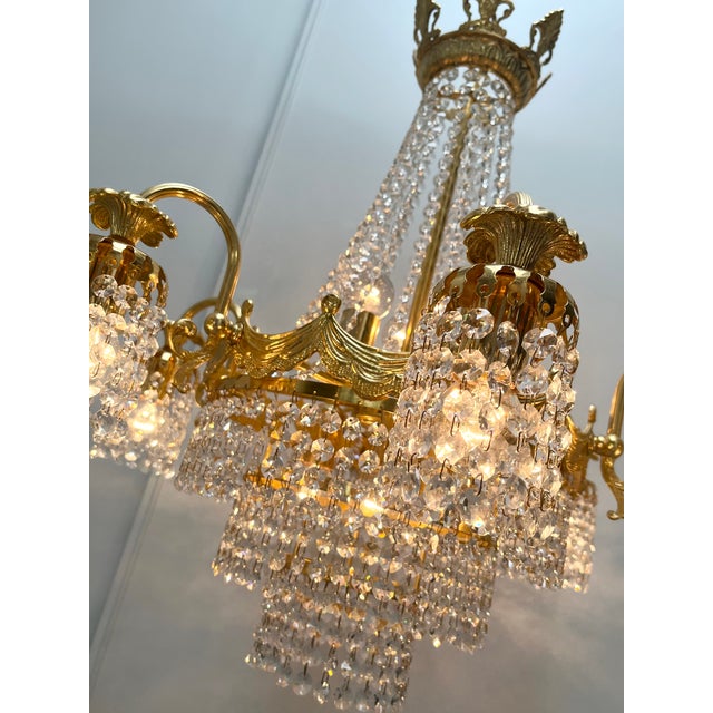 Vintage Crystal Swarovski Chandelier, 1960s For Sale - Image 4 of 18