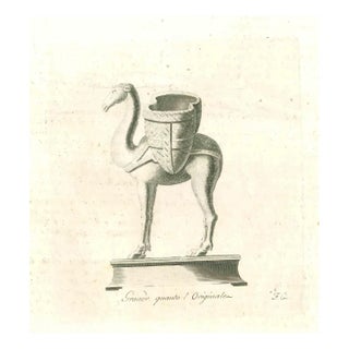 Ancient Roman Statue, Original Etching, 18th-Century For Sale