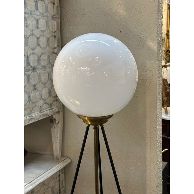 Murano Glass and Brass Globe Floor Lamp Chairish