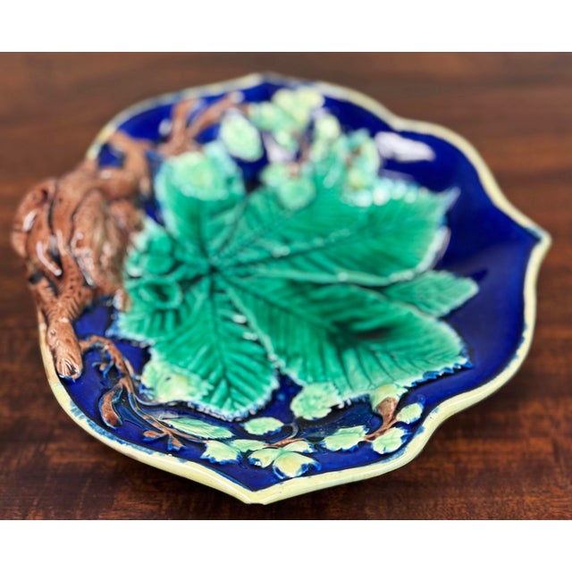 Antique Majolica Serving Dish For Sale In Kansas City - Image 6 of 10
