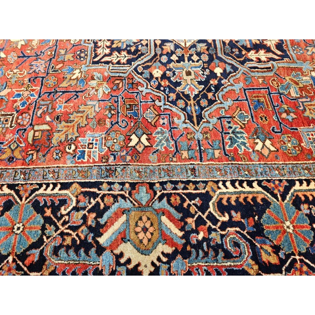 Antique Persian Heriz Karajah Rug, Hand-Knotted Geometric Pattern, Brick-Red, 11’ X 18’ For Sale - Image 9 of 10