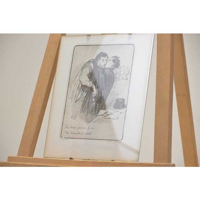 "Les beaux Jours de la Vie," "Un triomphe D'avocat" Honore Daumier, circa 1855 Lithograph signed under glass from the...
