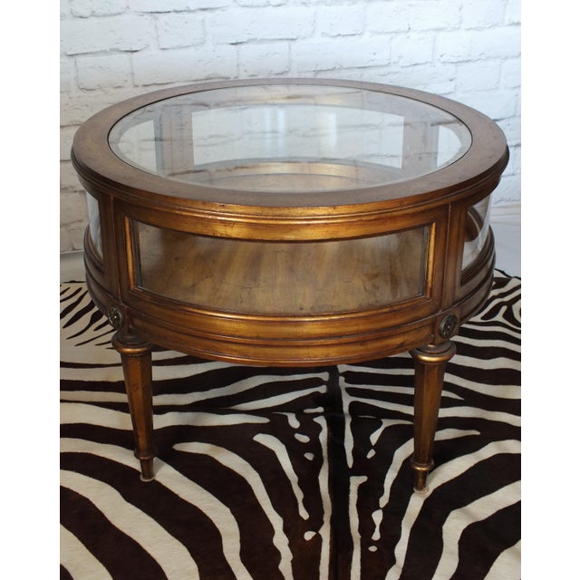 Vintage Weiman Gilded Round Vitrine Curio Table Chairish